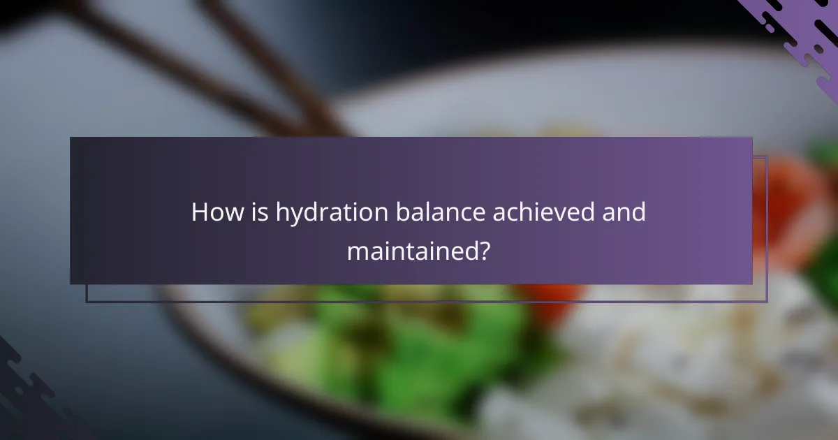 How is hydration balance achieved and maintained?