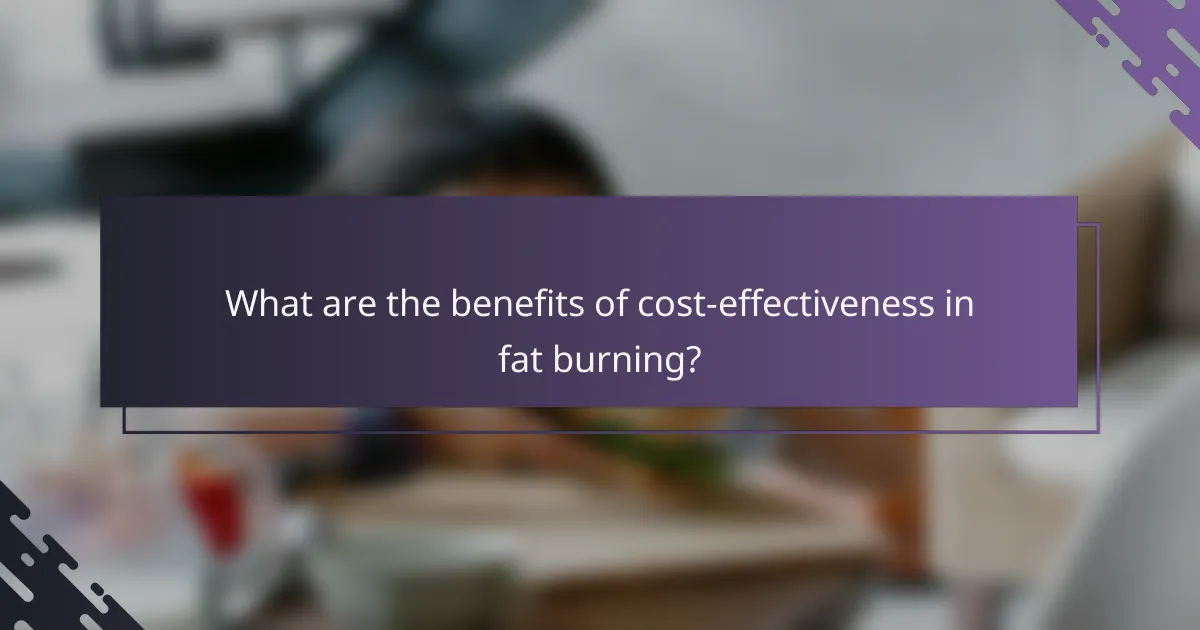 What are the benefits of cost-effectiveness in fat burning?