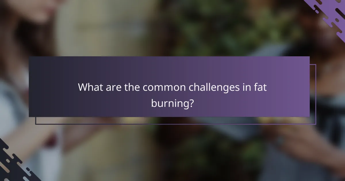 What are the common challenges in fat burning?