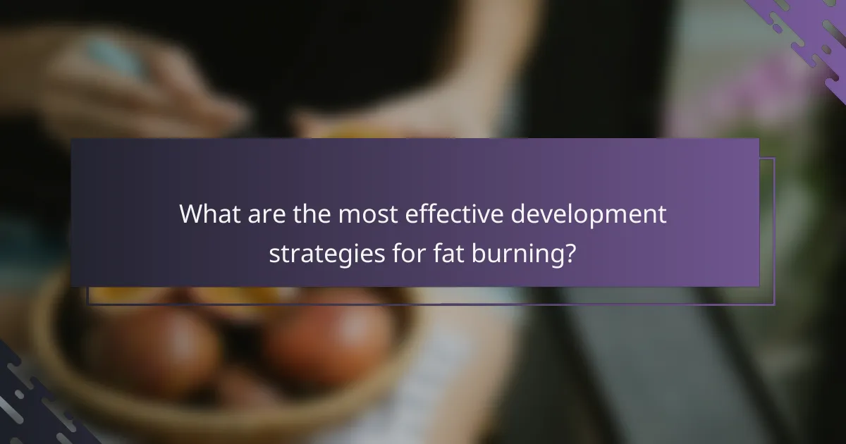 What are the most effective development strategies for fat burning?