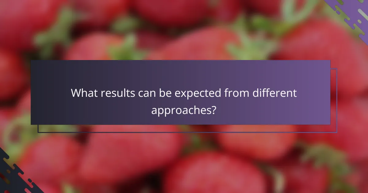 What results can be expected from different approaches?