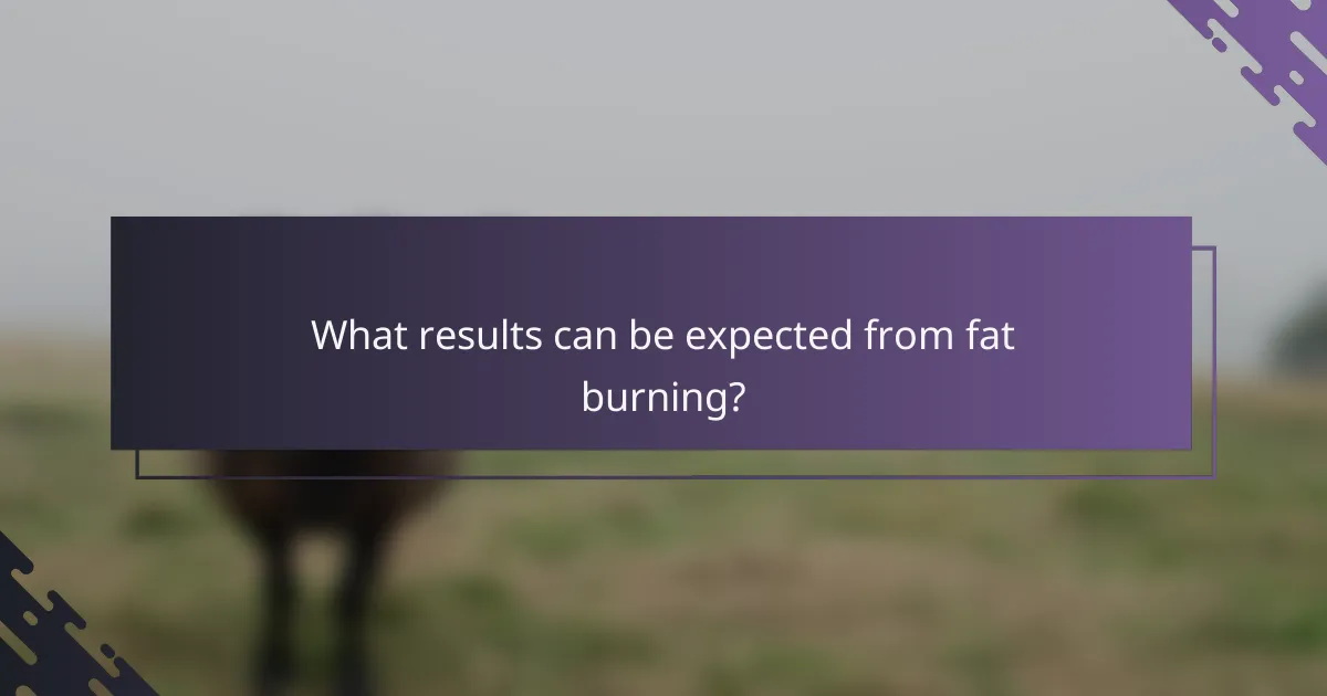 What results can be expected from fat burning?